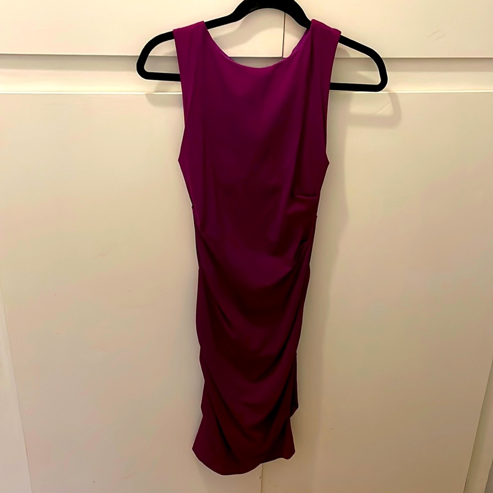 Nicole Miller size 2 body con deep purple dress.